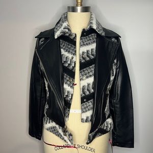 GUESS Mixed Fabric Moto Jacket